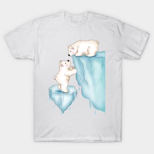 Polar Bear Helping Little Brother T-Shirt